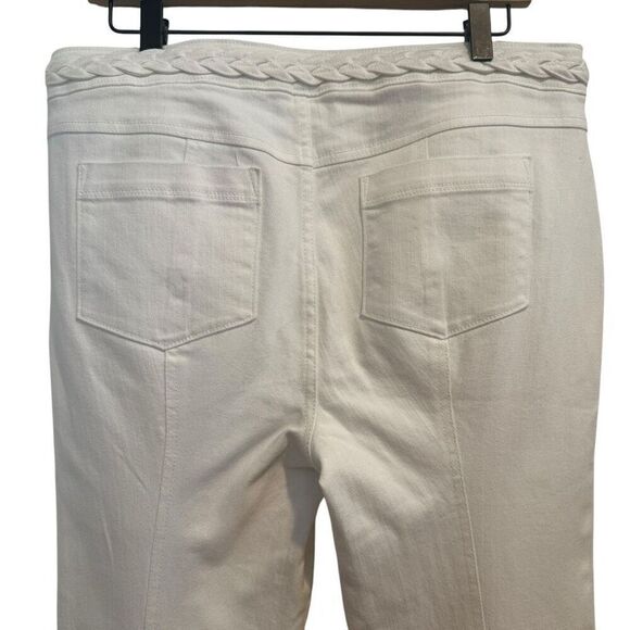 Cinq à Sept Ferna Braided High-Rise Stretch Flared Jeans Size L - Picture 8 of 12